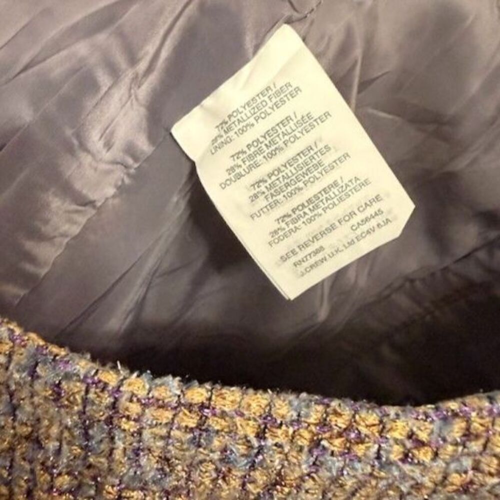 J. Crew, Holiday Pencil Skirt, Metallic Tweed, Size 2Petite, (Pre-loved) - Picture 7 of 7